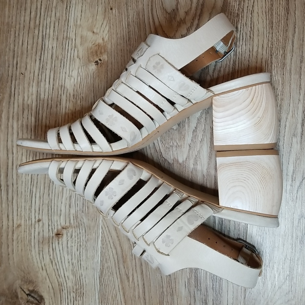 Lucky Brand Natissha Slingback Open Toe Low Tan Block Heel Shoes Size 7 - Picture 5 of 13